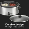 Double Dish Slow Cooker with 6qt Crock and Dual 2.5qt Nonstick, Dishwasher Safe Pot, Slow Cooker 6