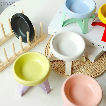 1 pz protezione del collo piede alto ciotola per cibo per gatti durevole ciotola per acqua potabile per gatti ciotola per gatti in ceramica ciotola per alimentazione gattini forniture per animali domestici