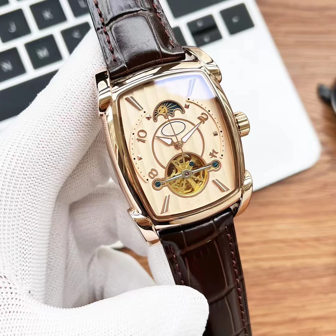 

2024 New luxury Men's tourbillon Skeleton Automatic Mechanical watch High quality leather leisure watch Free shipping