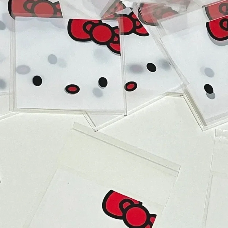 100pcs Hello Kitty Plastic Bags Candy Bag Biscuit Bag Cartoon Cute Snack Gift Opp Self-adhesive Baking Packaging plastic snack bags