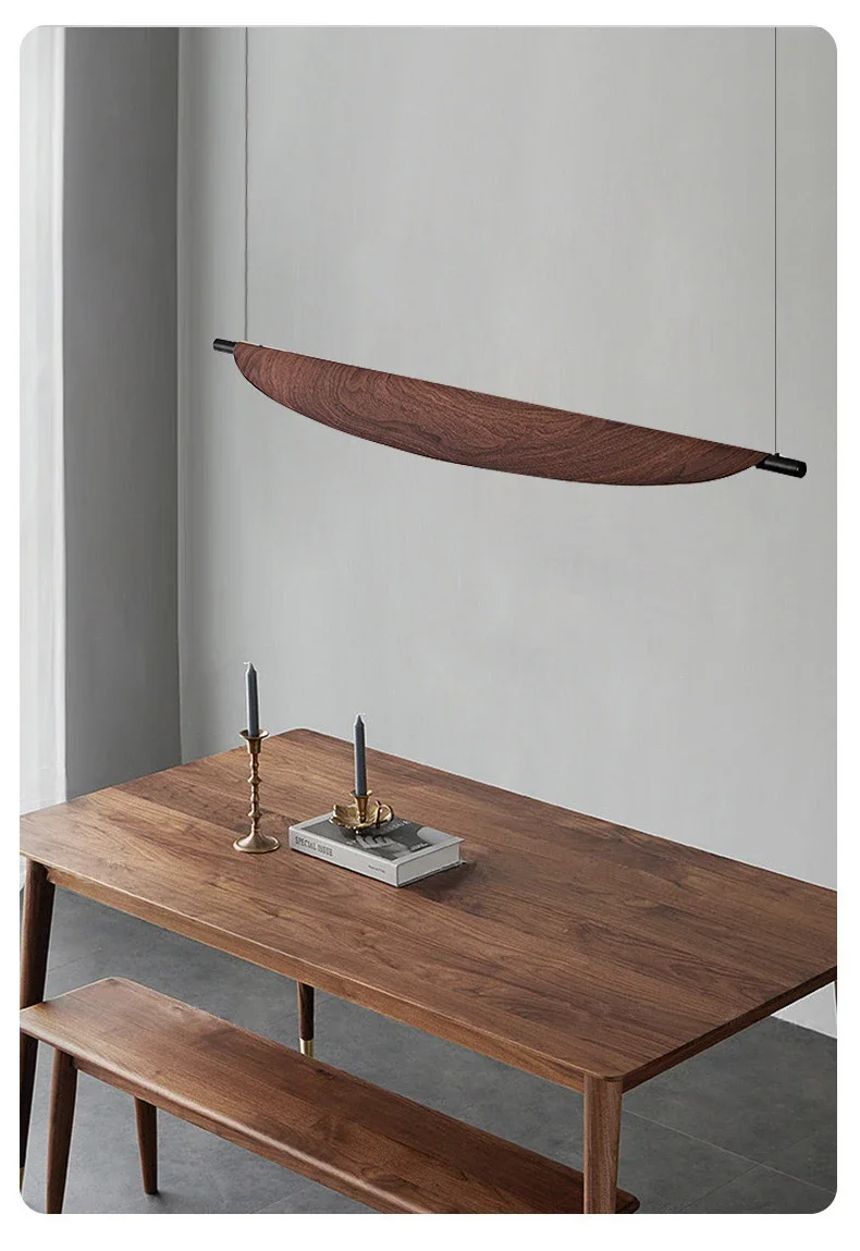 Nordic Wood Grain Leaves Led Pendant Light Wabi Sabi Restaurant Table Bar Chandelier Lighting Home Tea Room Decor Hanging Lamps