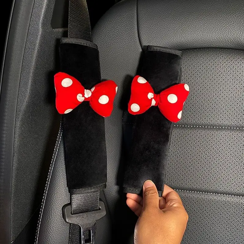 Seat Belt Covers Seat Belt Protector Pair of Cartoon Car Styling Seat Belt Cover Shoulder Strap Harness Cushion Shoulder Pad Protector Bow Tie Corgi Ass Bows Clouds