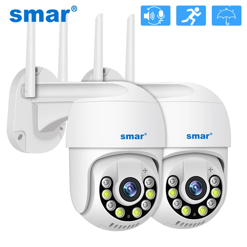 Smar 1080P 3MP PTZ WiFi Camera Outdoor Auto Tracking Ai Human Detect Full Color Night Vision Two Way Audio IP Camera ICsee APP hontusec 4mp icsee ptz camera human detect auto tracking surveillance cameras two way audio icsee camera support alexa google