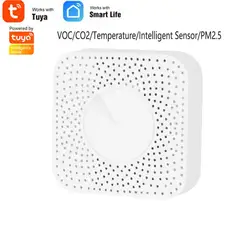 Tuya – détecteur intelligent de dioxyde de carbone, 6 en 1, WIFI, capteur de gaz CO2, de formaldéhyde, de température et d'humidité, PM2.5 