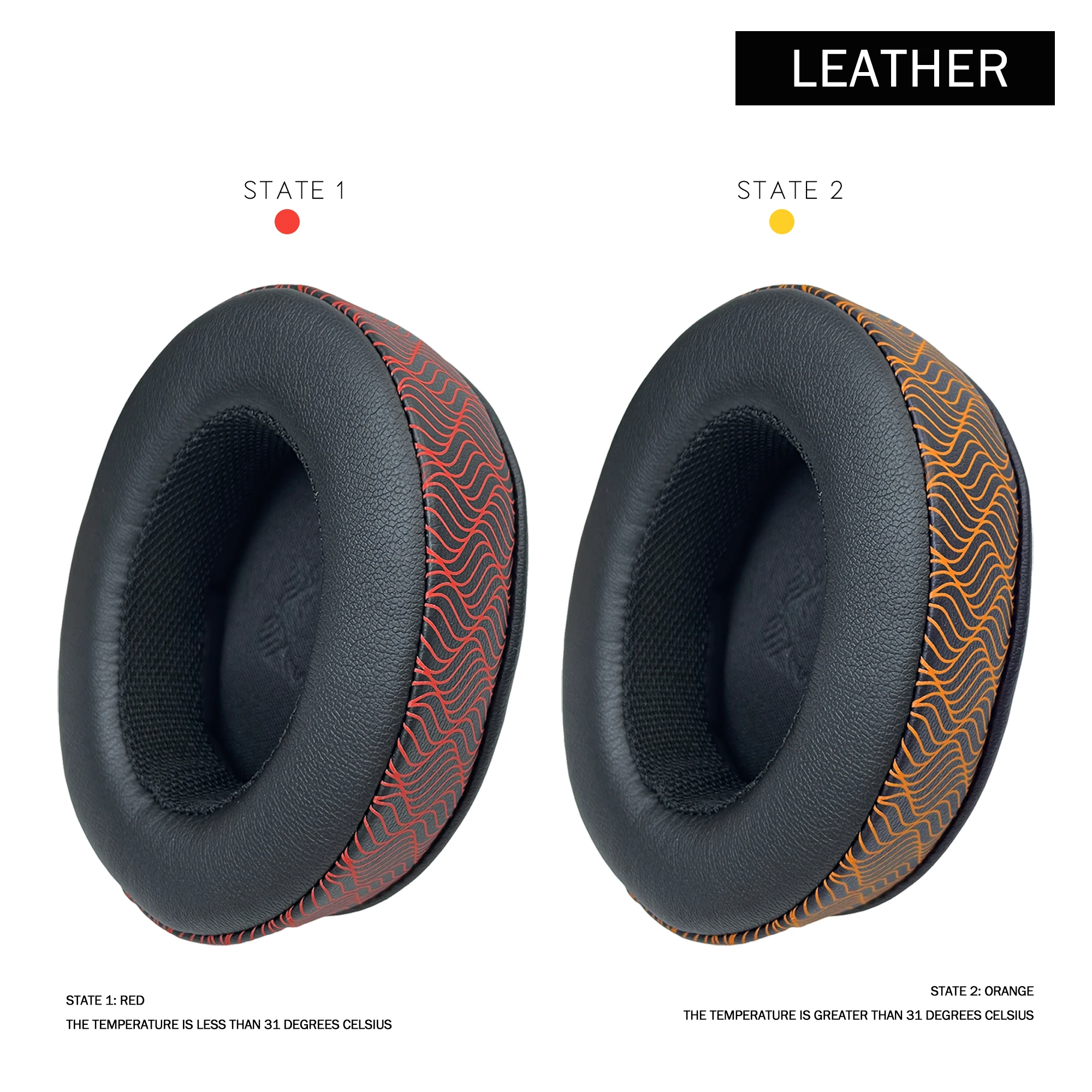 Oncepink Replacement Ear Pads for CoolerMaster MH751, MH752 Headphone Cooling Gel Cushion Temperature Earpads Headset