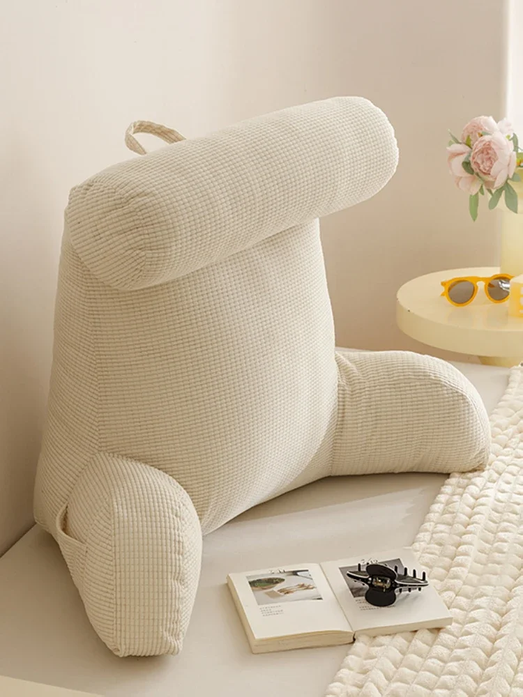 Corn velvet high-end pillow bedside backrest cushion detachable sofa waist cushion soft bag floating window bed backrest pillow - Image 3