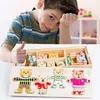 Little Rabbit Bear Change Clothes Children's Early Education Wooden Jigsaw Puzzle Dressing Game Baby Puzzle Toys For Gift 5
