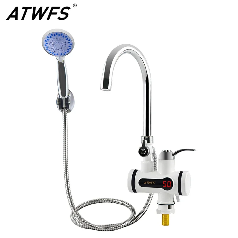 3000W Tankless Water Heater Faucet Shower Instant Tap Heating Hot Water Kitchen and Bathroom
