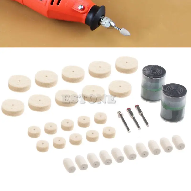 

35 шт. набор полирующих заусенцев из мягкого фетра для вращающихся инструментов 1/8 дюйма