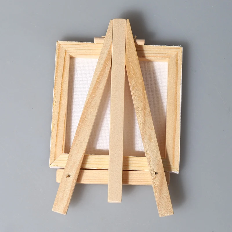 3 inch x3 inch Mini Canvas & 5 Mini Easel Set Painting Craft Drawing 12 Canvases & 12 Mini Easel sketch easel,wooden easel,wood table easel