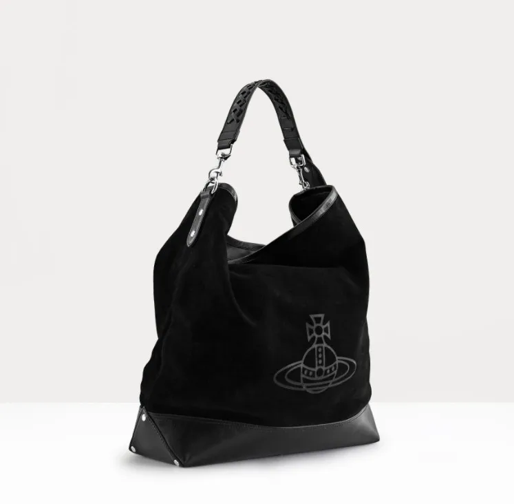 Saturn suede hobo bag