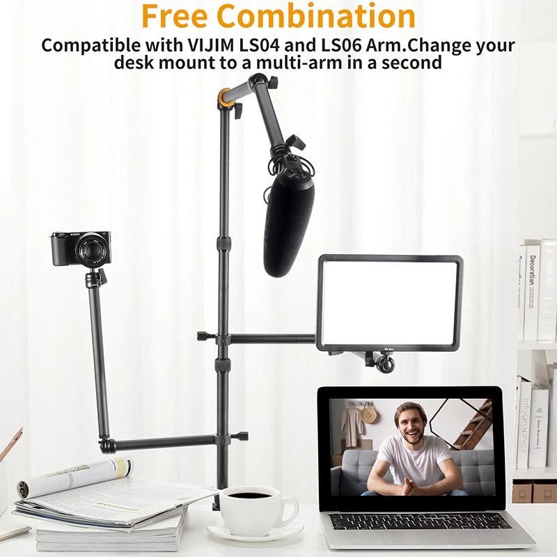 Adjustable Desk Mount Stand with Flexible Arm