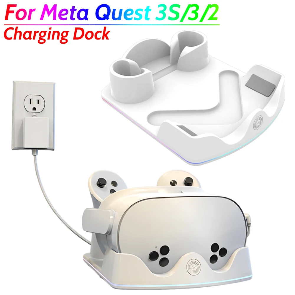 Station de Chargement pour Casque VR RGB Support d'Affichage Base de Station de Chargement pour Casque VR RGB Support d'Affichage Base de