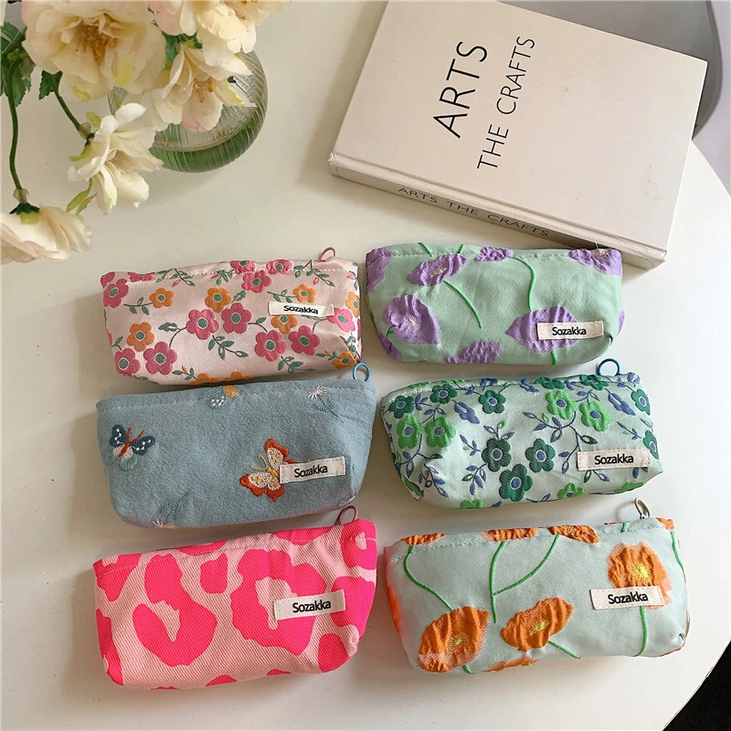 flower print makeup bag