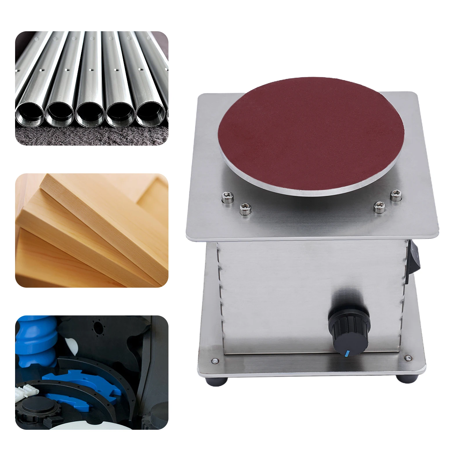 6000RPM Mini Disc Sander 4 inch Electric Small Sanding Disc Machine for Wood and Metal Stone 3
