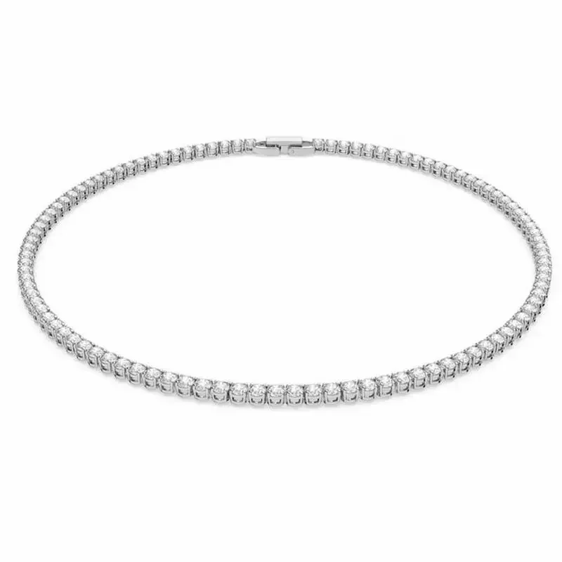 925Sterling Silver Necklace Zircon Chain Necklace Women Fashion Simple Engagement Wedding Charm Jewelry  2MM/4MM 40-50CM