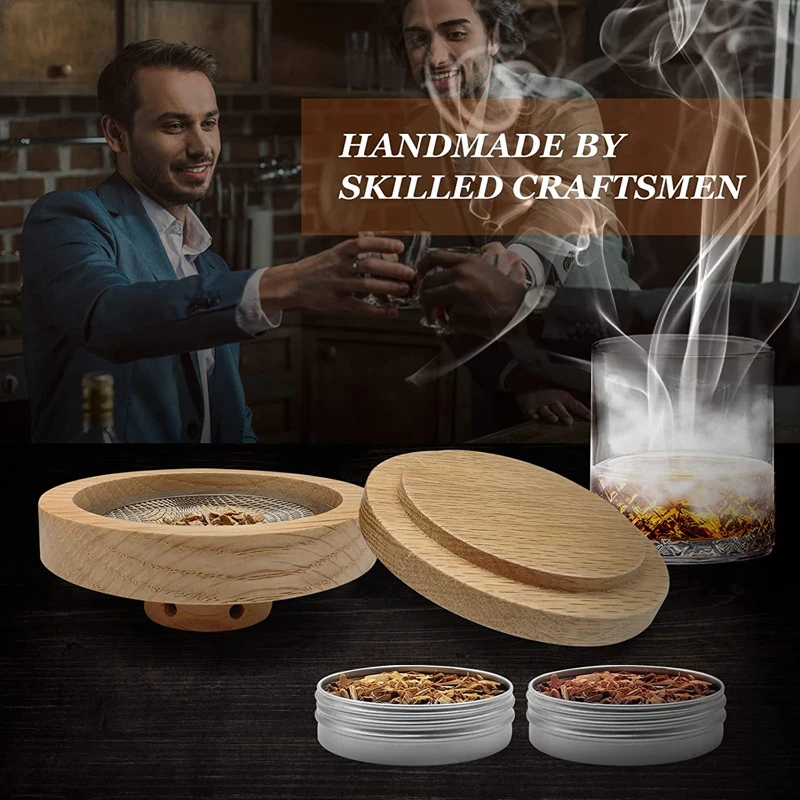Cocktail Smoker Kit Cocktail Smoker Set Box With Wood Shavings Infuse Smoke Wooden Whiskey Barfor Drinks Smoketop Bell