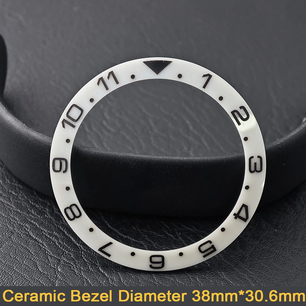 Men's Watch Replacement Bezel Insert with Tilted Ceramic and Carbon Fiber Texture