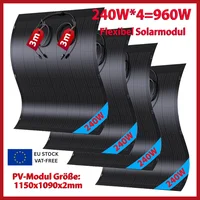 Kit de panneaux solaires flexibles 240W, 2 pièces 480W / 4 pièces 960W Mono 21V IP67 pour camping-car, bateau, balcon, camping, hors réseau 1