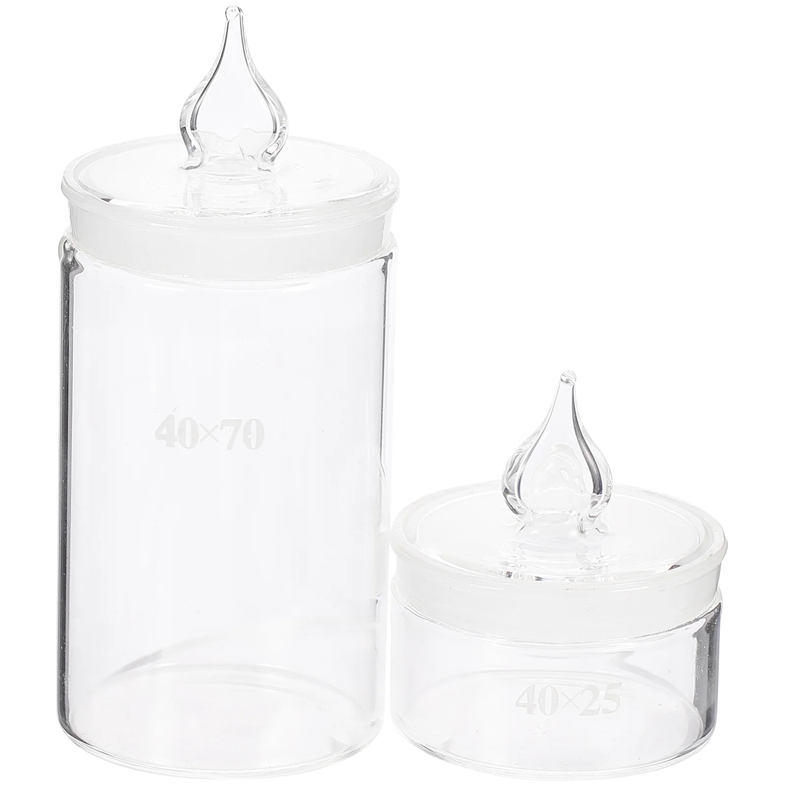 

2 Pcs Glass Weighing Bottle Jar Tool Experiment Bottles with Lid Laboratory Holder Lids Can