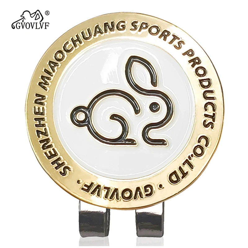 1pc GVOVLVF Golden rabbit Golf Ball Marker with Golf Hat Clip Great Gift for Any Occasion Premium Collection Removable For Mark
