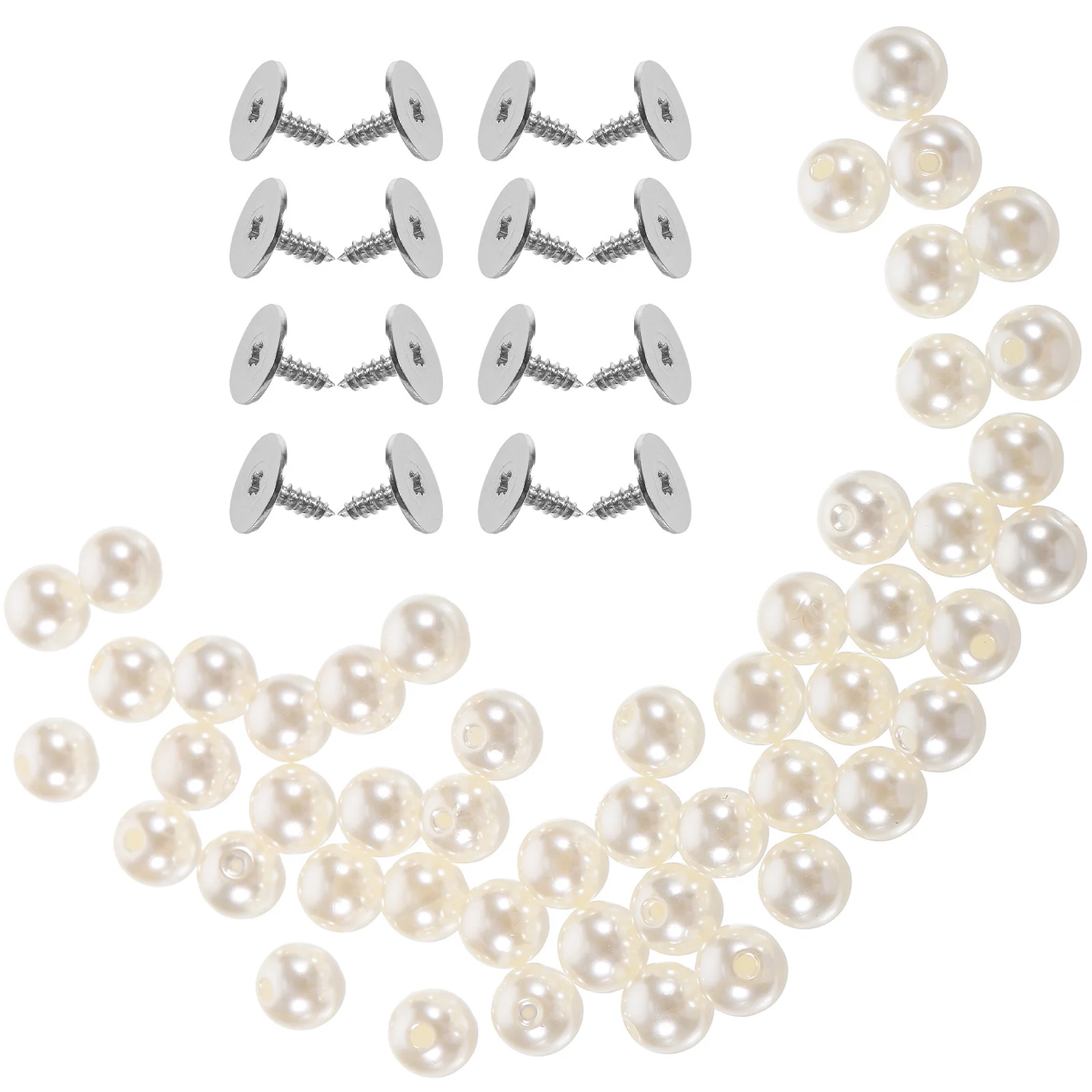 

50 Pcs Pearl Buttons DIY No Sew Decorative Bathroom Decorations Plastic Clothing for Crafts Coat Wedding Dress