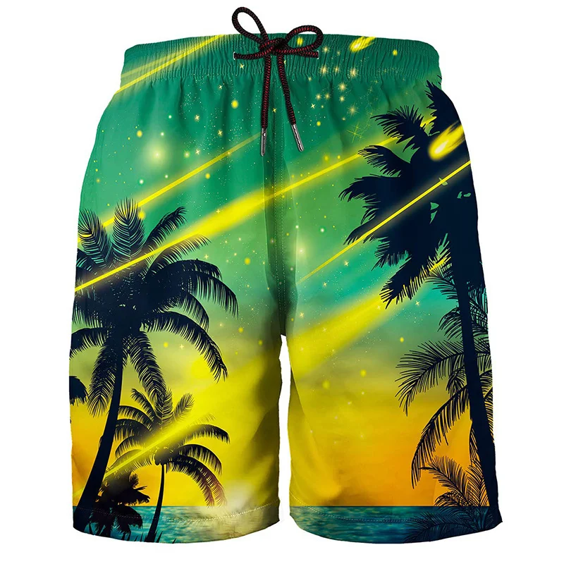 

Floral Coconut Trees Graphic Shorts Pants Men 3D Printed Hip Hop y2k Board Shorts Summer Hawaiian Swimsuit Cool Surf Swim Trunks