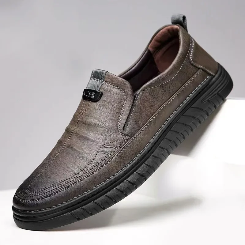Herren SlipOn Flach Lederstiefel