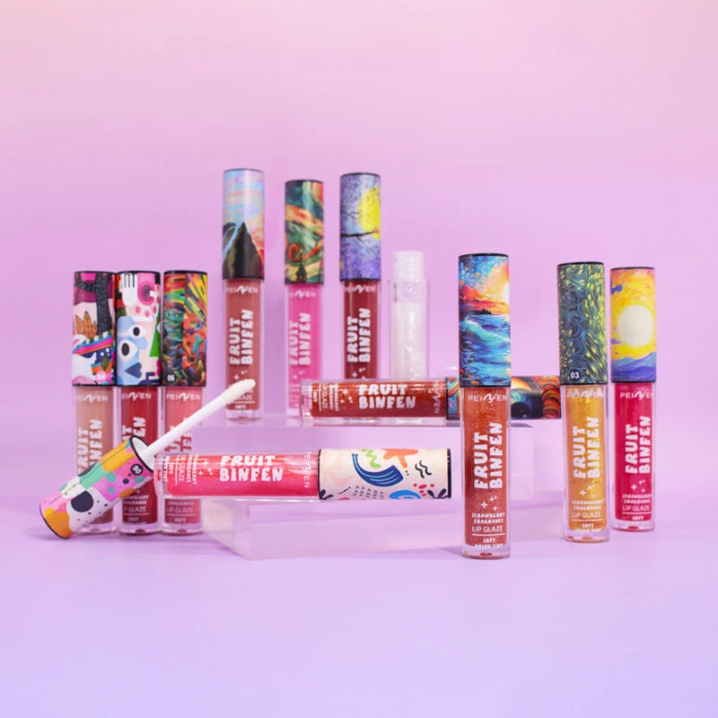 3pcs Oil Painting Lip Gloss Set,Mirror Water Glow Moisturizing Brighten Lipstick,Hydrating Nourishing Fruit Flavor Lip Care Balm