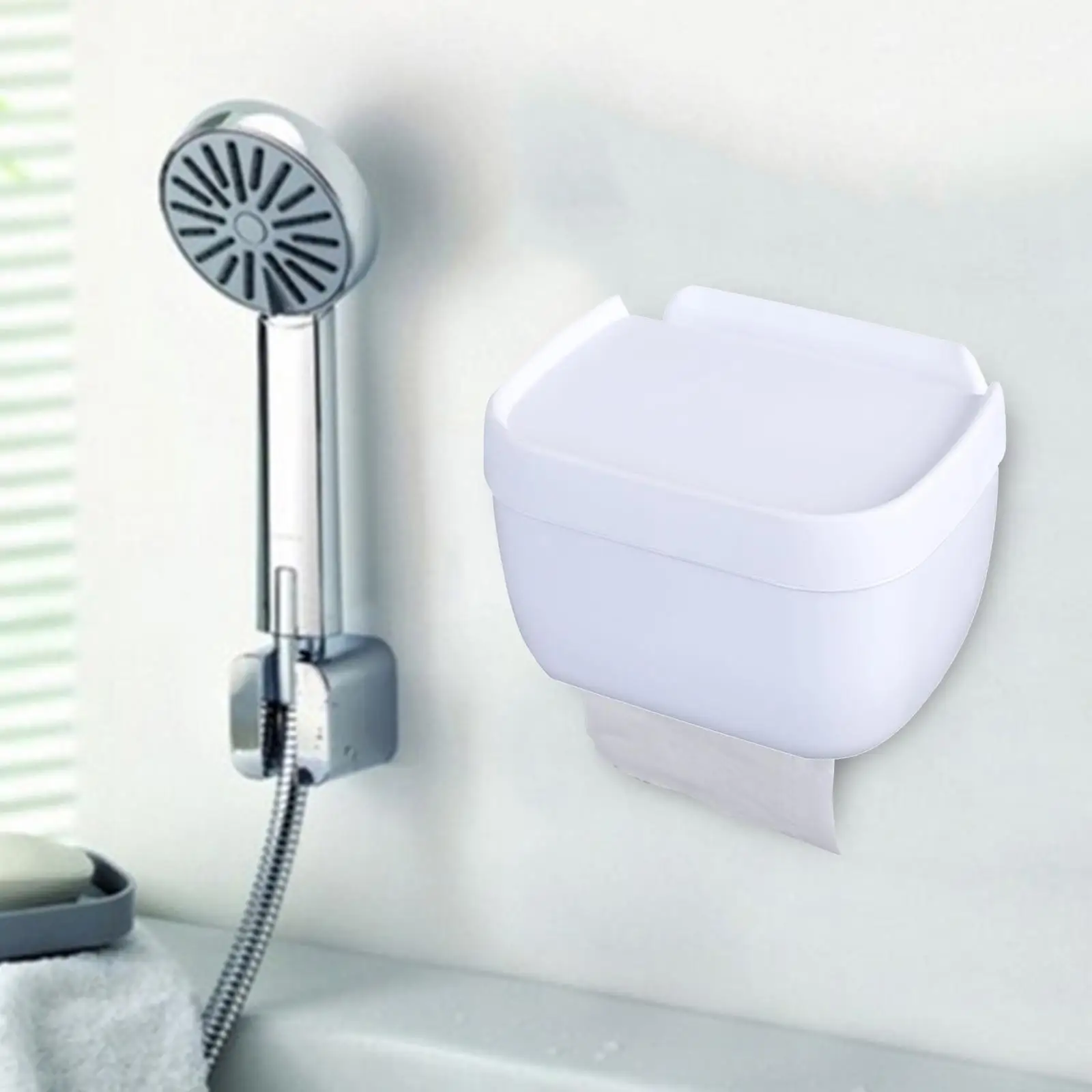 Toilet Paper Holder Multifunction Toilet Paper Holder with Shelf Dispenser Self Adhesive No Drilling Waterproof Box for Bedroom Toilet Kitchen toilet paper holder toilet paper rack toilet roll holder