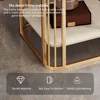 End Table with Storage, 2-Tier Side Table with Metal Frame,Modern Coffee Table for Small Spaces,Small Bedside 4