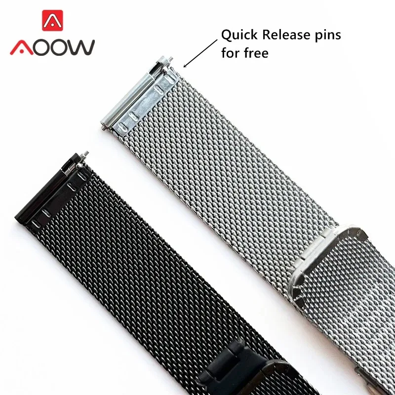 Sleek Stainless Steel Mesh Milanese Loop Watchband with Folding Buckle