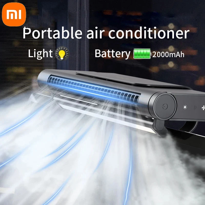 

Xiaomi Portable Air Conditioner Rechargeable Electric Fan Adjustable Cooler with Night Light Office Quiet Ceiling Fan Hanging on