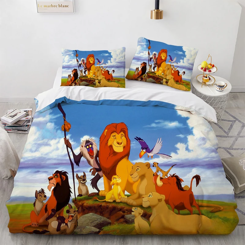 thumbnail image 1 of Disney-juego de ropa de cama de El Rey León para niños, funda de edredón, funda de almohada, dibujos animados de Anime Kawaii, ropa de cama para dormitorio, regalo de cumpleaños, 1 of 5