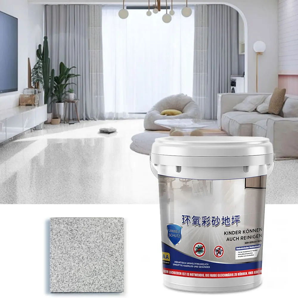 High-Gloss Marble Effect Epoxy Floor Coating Indoor Outdoor Pure Natura Anti Slip Floor Paint 500g 4pcs/square meter