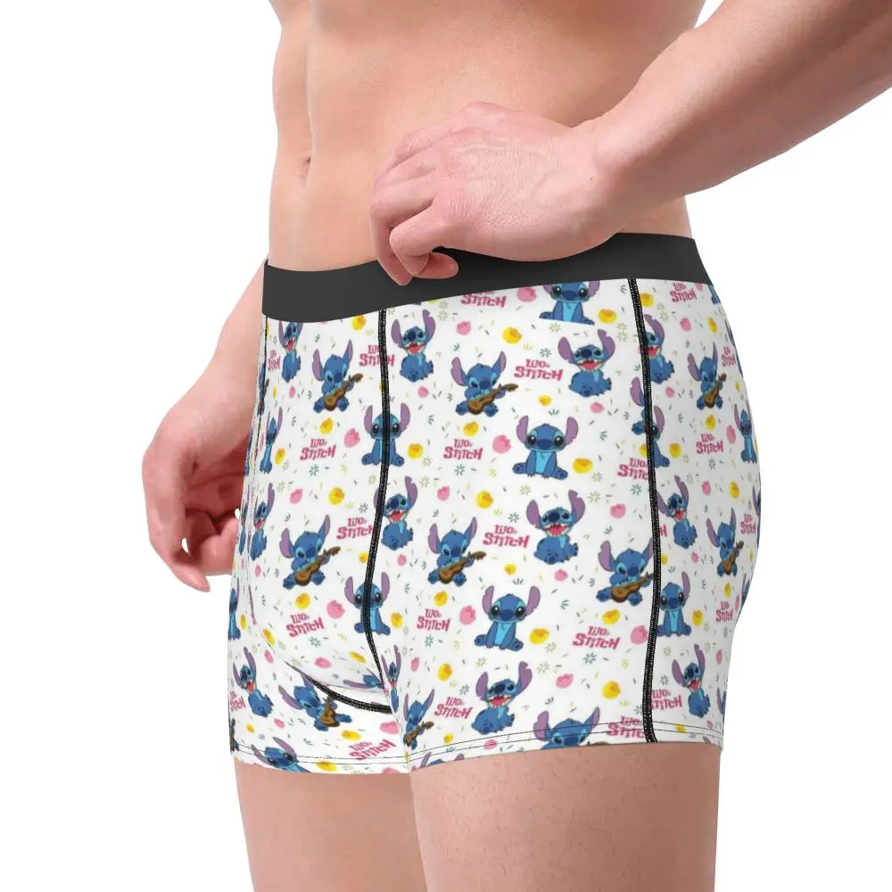Custom Stitch Lion Cute Boxers Shorts Men's Disney Movie Briefs Underwear Fashion Underpants