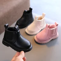 Baby Boots 2024 Autumn Winter Infant Warm Cotton Shoes Newborn PU Leather Solid First Walkers Toddler Boys Girls Ankle Boots 1