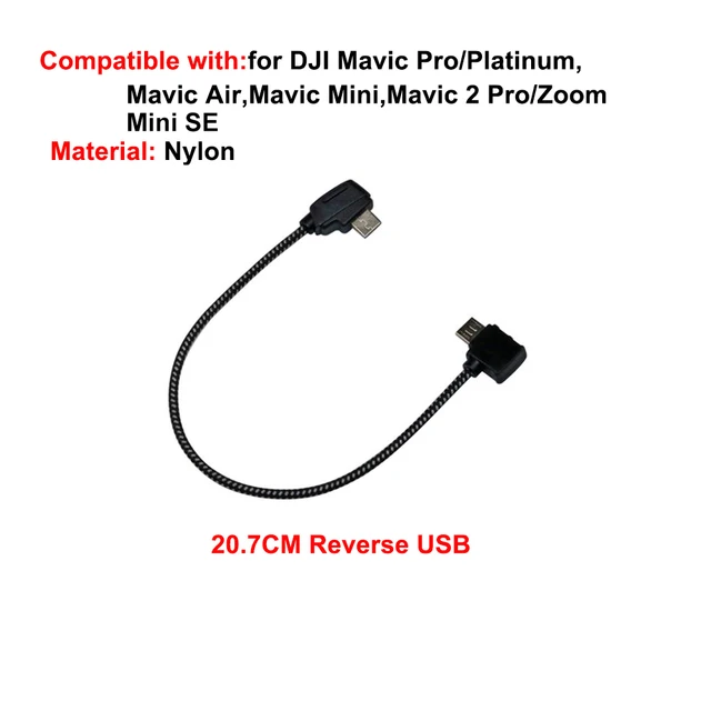 Data Cable OTG Remote Controller to Phone Tablet Connector Micro USB TypeC IOS Extend for DJI Mavic MINI/MINI SE/Pro/Air/Mavic 2 20.7CM Reverse USB