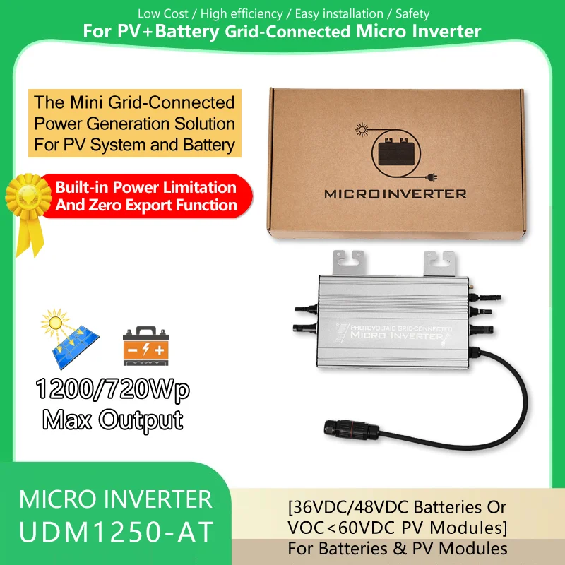 Wi-Fi 및 역류방지 기능, AT800/1000/1200W 하이브리드 마이크로 인버터..