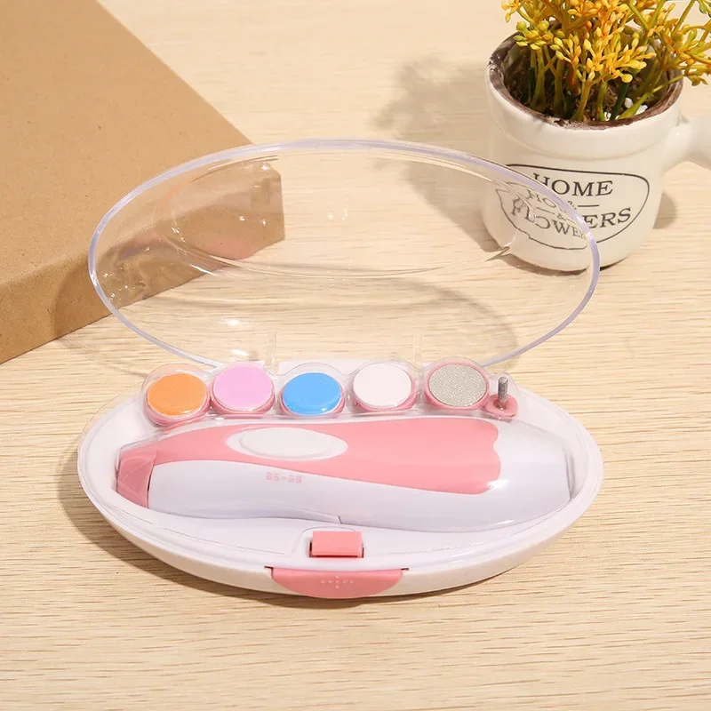 Baby Nail Trimmer Electric Newborn Essential Set Nail Clippers Tools Cutter Care Set Coupe Ongle Bebe With 6 Grinding Heads nail clipper nail care kit nail trimmer nail grinder