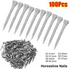 100Pcs New E2/E3/E4/E5/E6/E7/E8 Horseshoe Nails Steel Harness Repair Horse Shoe Nails Hoof Nails Horse Equipment Riding Supplies
