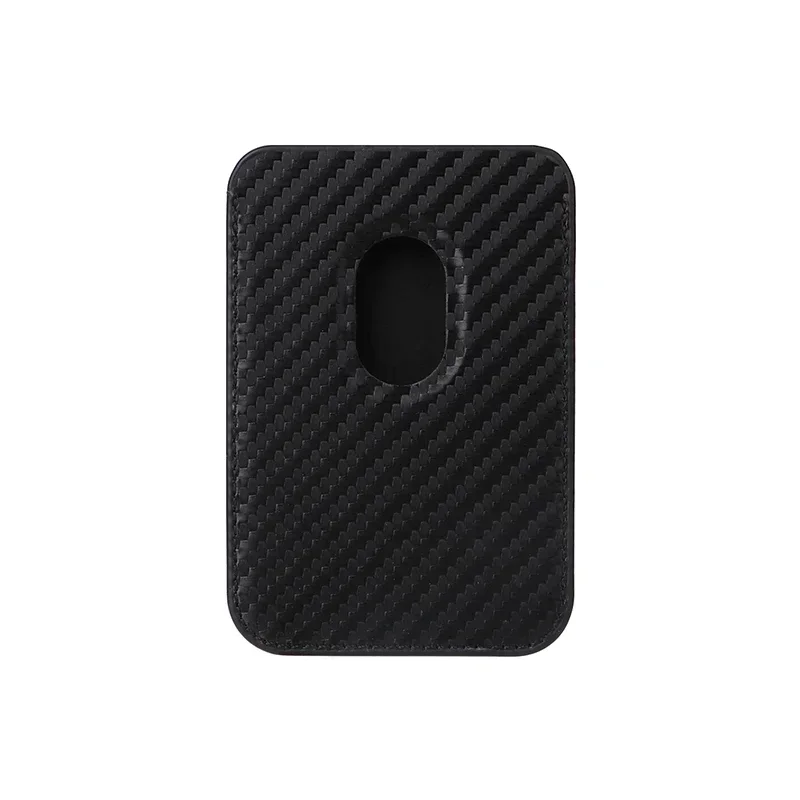 Magnetic Carbon Fiber Saffiano Leather Card Holder Wallet