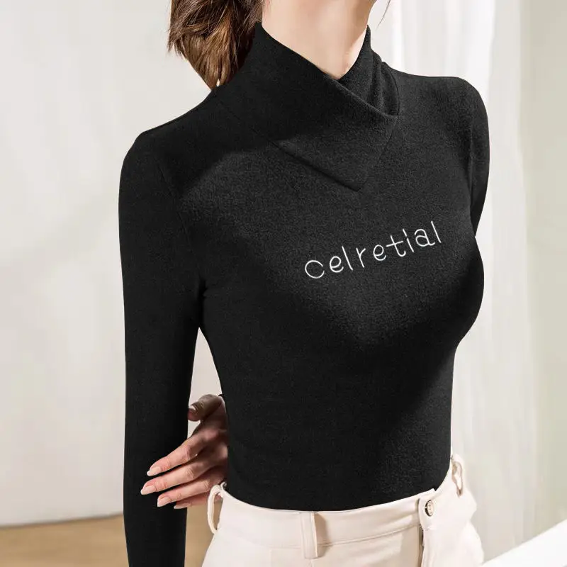 

2022 new velvet sweater winter warm T-shirt velvet Bottom Shirt
