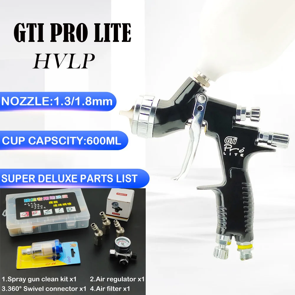 

High Quality GTI PRO LITE Gloss Style 1.3/1.8MM Nozzle Spray Gun For Car Painting Water Based Paint Sprayer Paint Gun