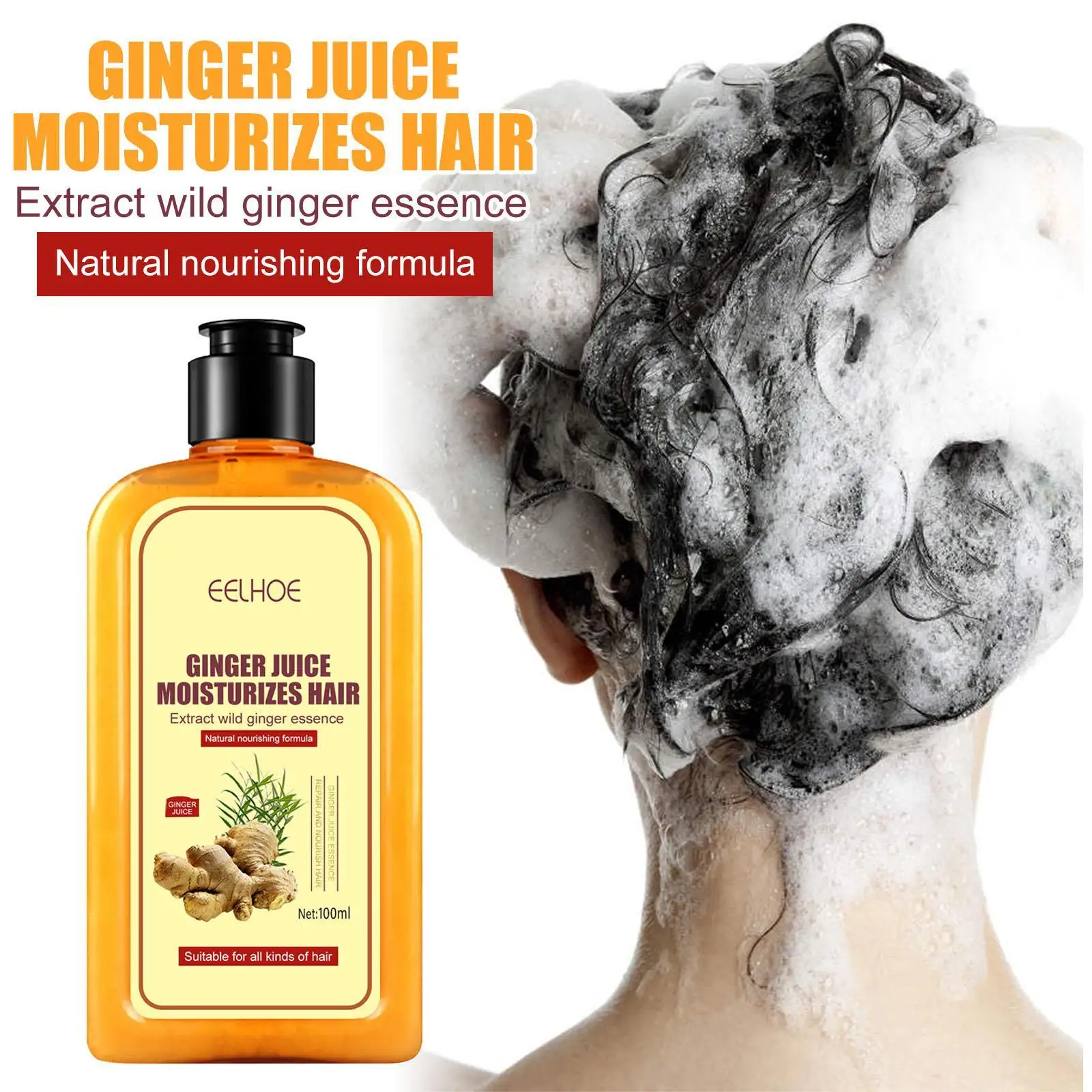 Genuine Professional Hair Ginger Shampoo 100ml Hair Regrowth Dense Fast Thicker Shampoo Anti Hair Loss Product genuine hot wheels premium car fast