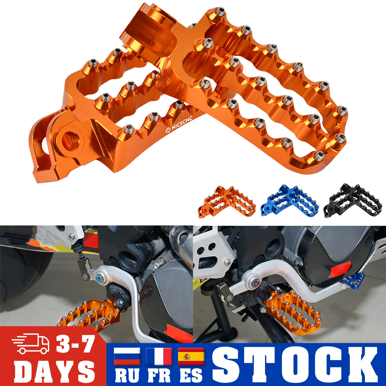 Per Ktm 690 Enduro/R 08-2023 690 Smc/R 08-18 690 Smc R 2019-2023 690 Supermoto/R 07-09 Pedane Forgiate Pedane Poggiapiedi Pedali