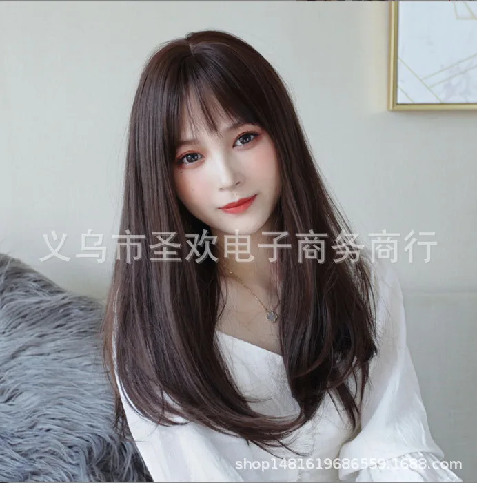 

Internet celebrity fashion wig set long curly hair big wave wig piece female full bangs pear head wig