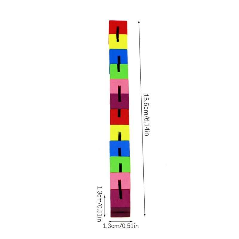 1PC Classic Colorful Cube String Wooden Building Block Creative Fidget Stress Relief Toy For Children Toddler Educational Toys