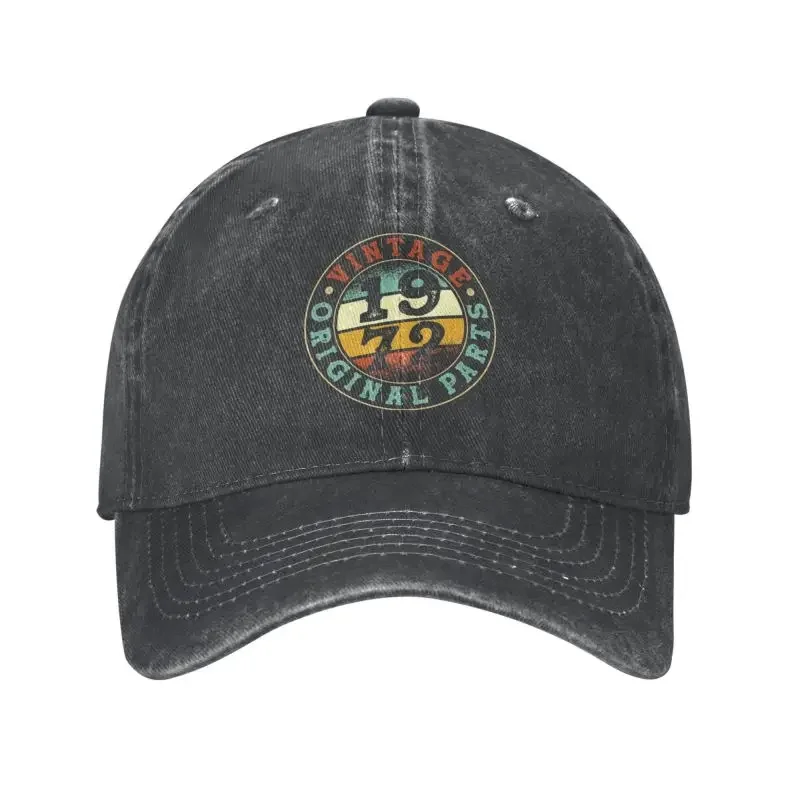 

Classic Cotton Vintage 1972 Baseball Cap for Men Women Personalized Adjustable Adult All Original Parts Dad Hat Outdoor