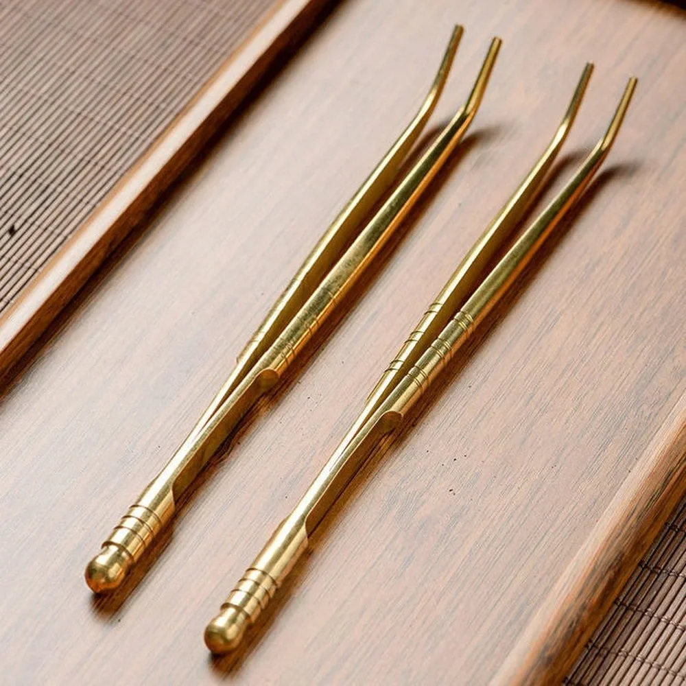 Brass Tea Clip Metal Toast Tong Pure Copper Toaster Bagel Bacon Tweezers Sugar Ice Tea Tong Teaware Kitchen Accessories Tool